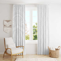 Niue White Sunday Window Curtain Hiapo Tribal Art Tattoos - Polynesian Pride