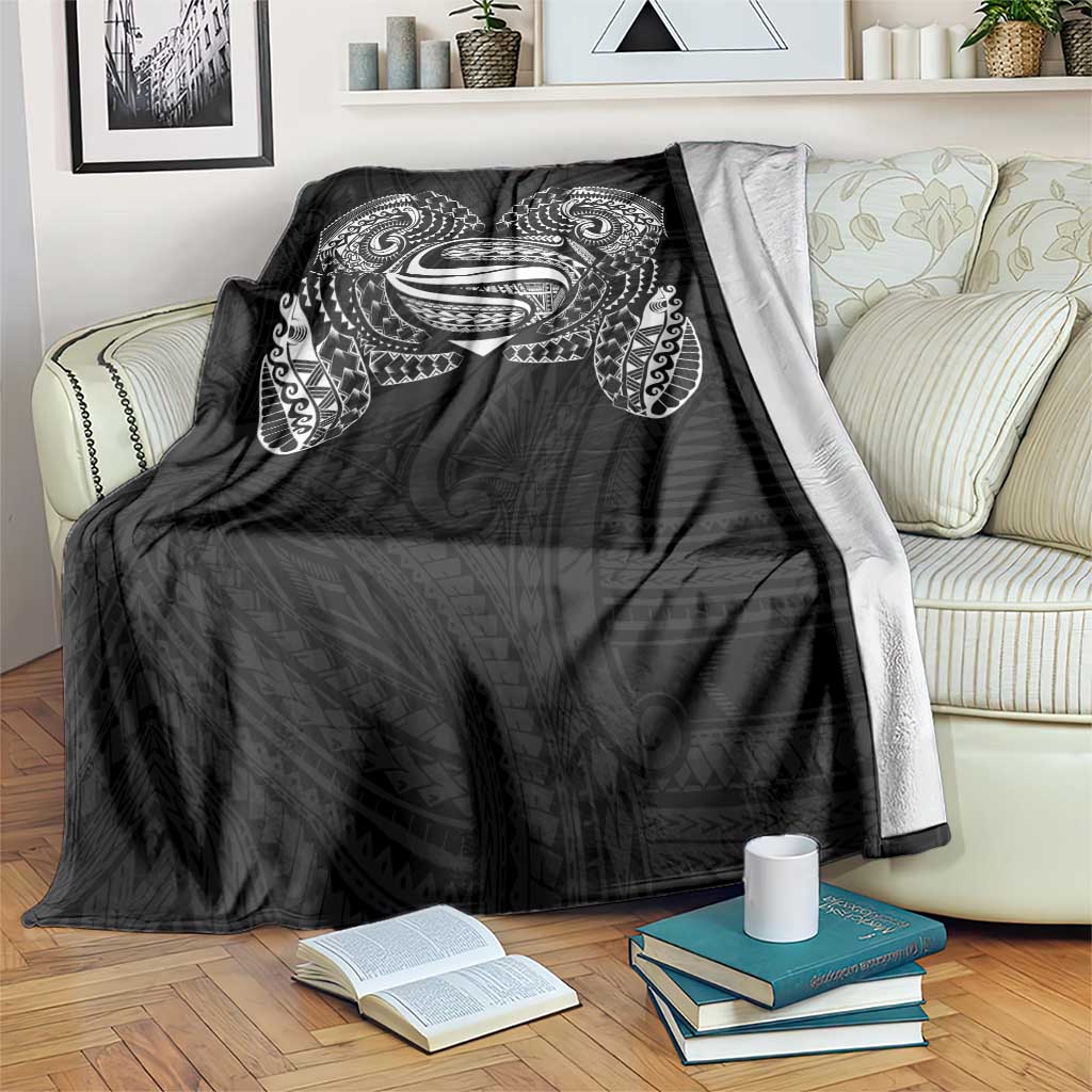 Super Samoan Traditional Tribal Art Tattoos Blanket Black Color - Polynesian Pride