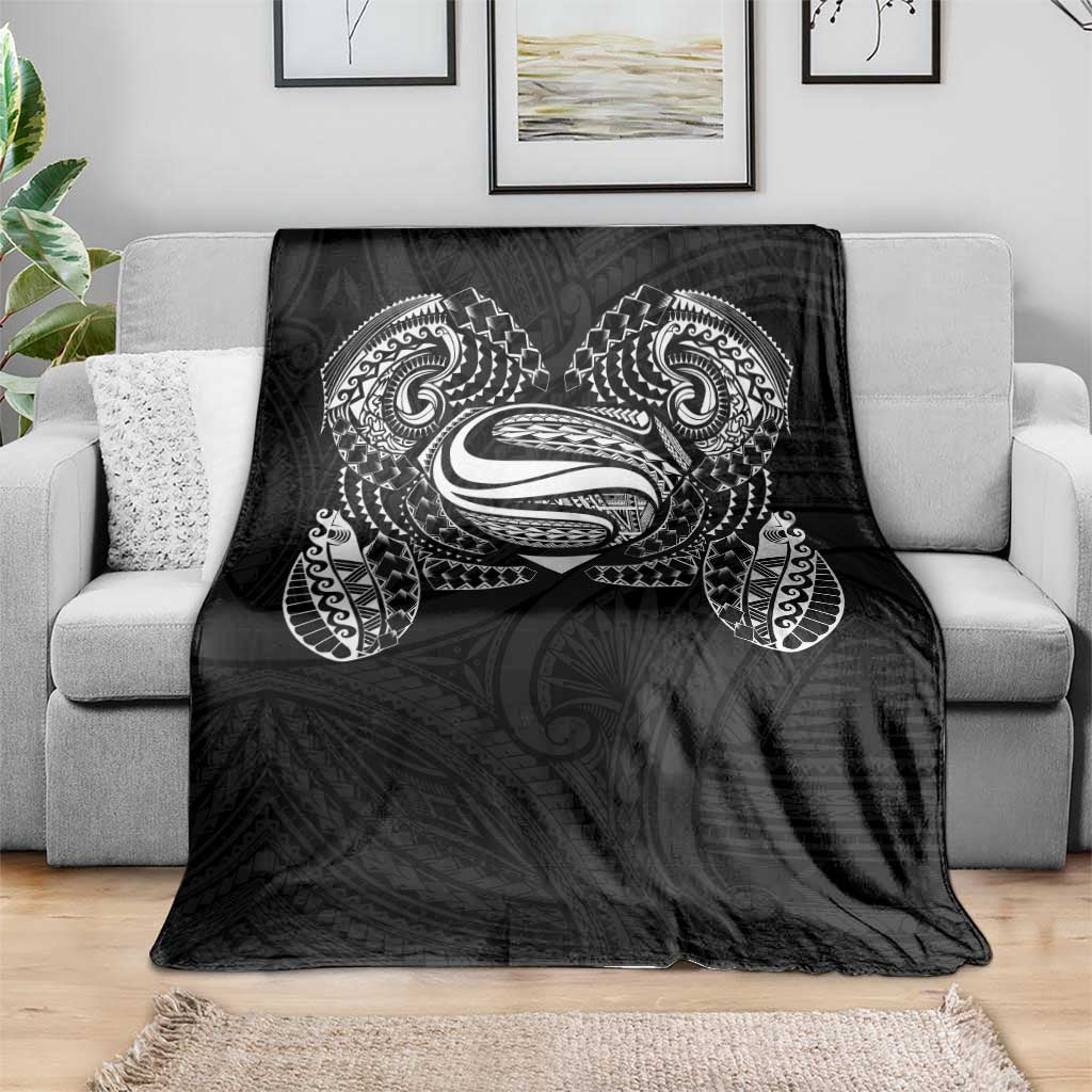 Super Samoan Traditional Tribal Art Tattoos Blanket Black Color - Polynesian Pride