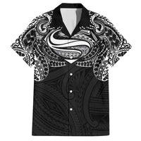 Super Samoan Traditional Tribal Art Tattoos Family Matching Summer Maxi Dress and Hawaiian Shirt Black Color LT03 Dad's Shirt - Short Sleeve Black - Polynesian Pride
