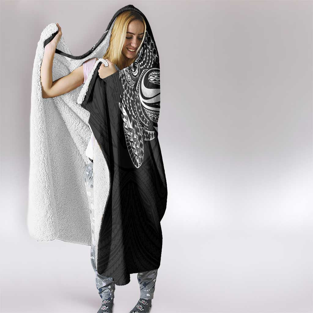 Super Samoan Traditional Tribal Art Tattoos Hooded Blanket Black Color - Polynesian Pride