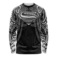 Super Samoan Traditional Tribal Art Tattoos Long Sleeve Shirt Black Color - Polynesian Pride