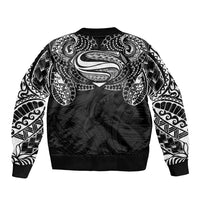 Super Samoan Traditional Tribal Art Tattoos Sleeve Zip Bomber Jacket Black Color - Polynesian Pride