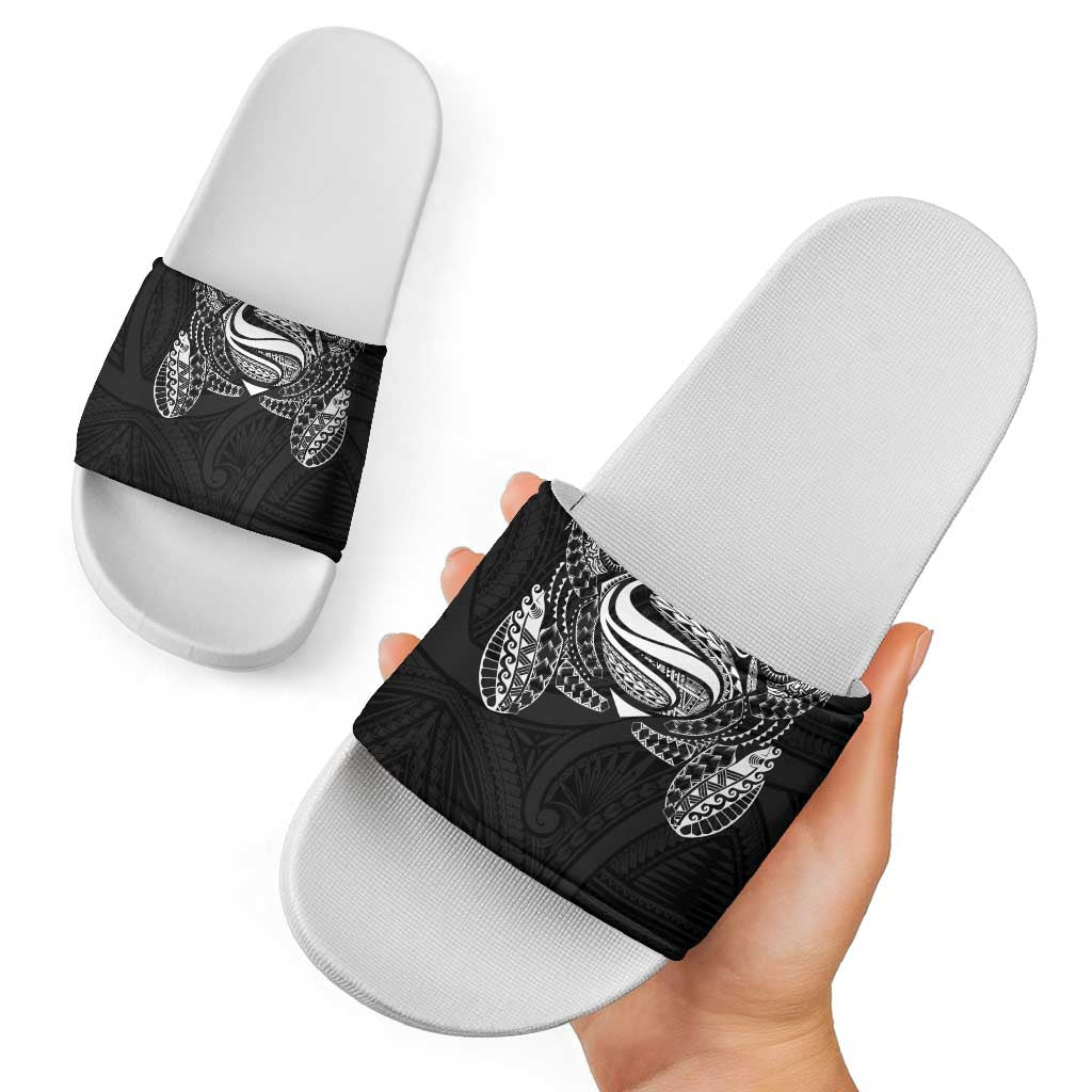 Super Samoan Traditional Tribal Art Tattoos Slide Sandals Black Color - Polynesian Pride