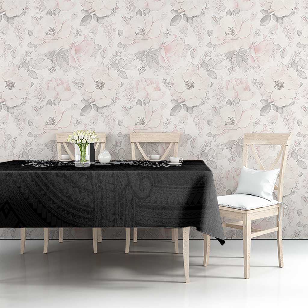 Super Samoan Traditional Tribal Art Tattoos Tablecloth Black Color - Polynesian Pride