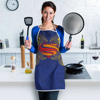 Super Samoan Traditional Tribal Art Tattoos Apron Blue Color - Polynesian Pride