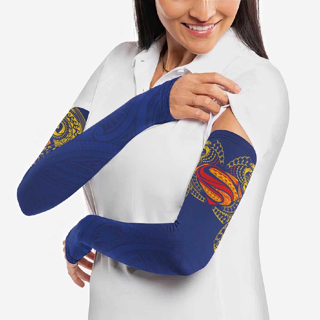 Super Samoan Traditional Tribal Art Tattoos Arm Sleeves Blue Color - Polynesian Pride