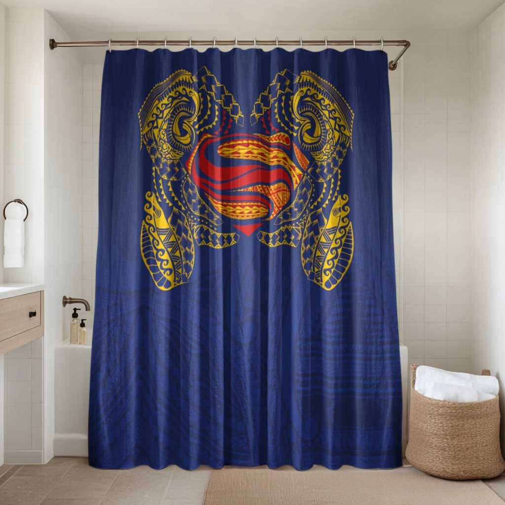 Super Samoan Traditional Tribal Art Tattoos Bathroom Set Blue Color - Polynesian Pride