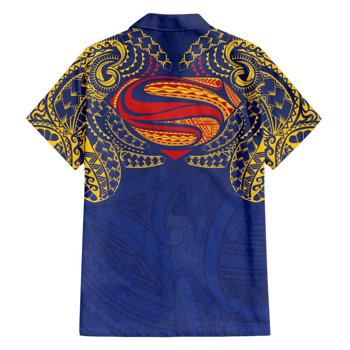 Super Samoan Traditional Tribal Art Tattoos Family Matching Off The Shoulder Long Sleeve Dress and Hawaiian Shirt Blue Color LT03 - Polynesian Pride