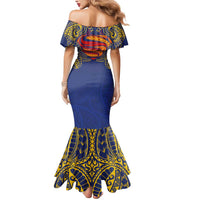 Super Samoan Traditional Tribal Art Tattoos Mermaid Dress Blue Color - Polynesian Pride