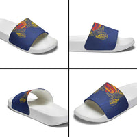 Super Samoan Traditional Tribal Art Tattoos Slide Sandals Blue Color - Polynesian Pride