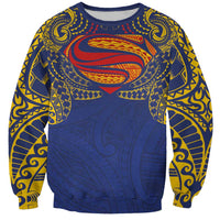 Super Samoan Traditional Tribal Art Tattoos Sweatshirt Blue Color - Polynesian Pride