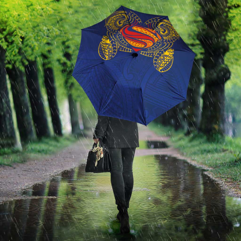 Super Samoan Traditional Tribal Art Tattoos Umbrella Blue Color - Polynesian Pride