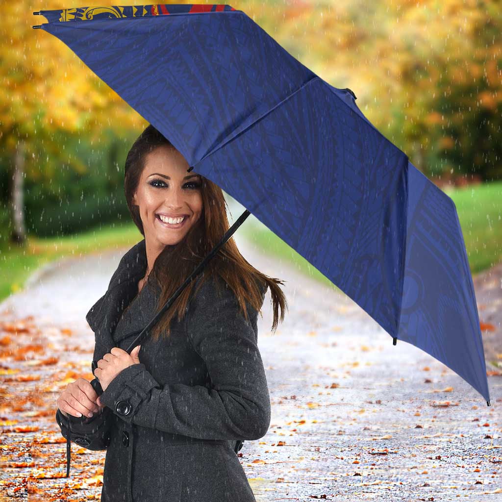 Super Samoan Traditional Tribal Art Tattoos Umbrella Blue Color - Polynesian Pride