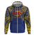 Super Samoan Traditional Tribal Art Tattoos Zip Hoodie Blue Color - Polynesian Pride