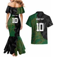 Custom Aotearoa South Africa Rugby Freedom Cup Couples Matching Mermaid Dress and Hawaiian Shirt Kiwi Warriors Haka with King Protea Symbol LT03 - Polynesian Pride