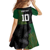 Custom Aotearoa South Africa Rugby Freedom Cup Family Matching Off Shoulder Maxi Dress and Hawaiian Shirt Kiwi Warriors Haka with King Protea Symbol LT03 - Polynesian Pride
