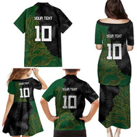 Custom Aotearoa South Africa Rugby Freedom Cup Family Matching Puletasi and Hawaiian Shirt Kiwi Warriors Haka with King Protea Symbol LT03 - Polynesian Pride