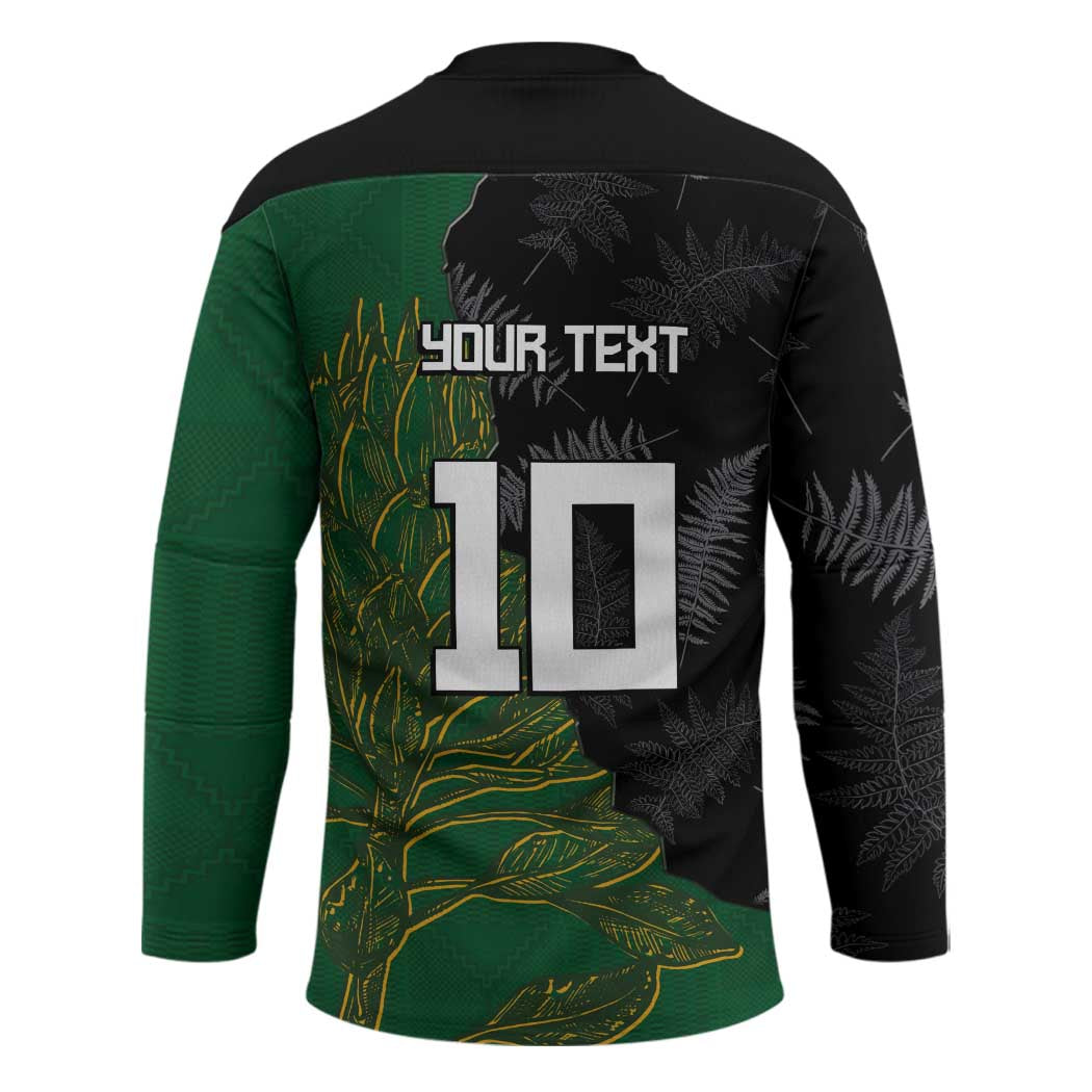 Custom Aotearoa South Africa Rugby Freedom Cup Hockey Jersey Kiwi Warriors Haka with King Protea Symbol - Polynesian Pride