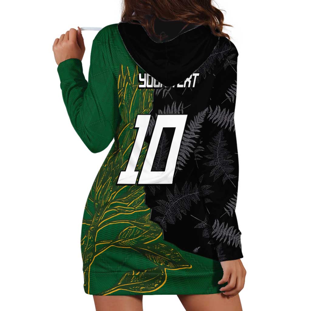 Custom Aotearoa South Africa Rugby Freedom Cup Hoodie Dress Kiwi Warriors Haka with King Protea Symbol LT03 - Polynesian Pride