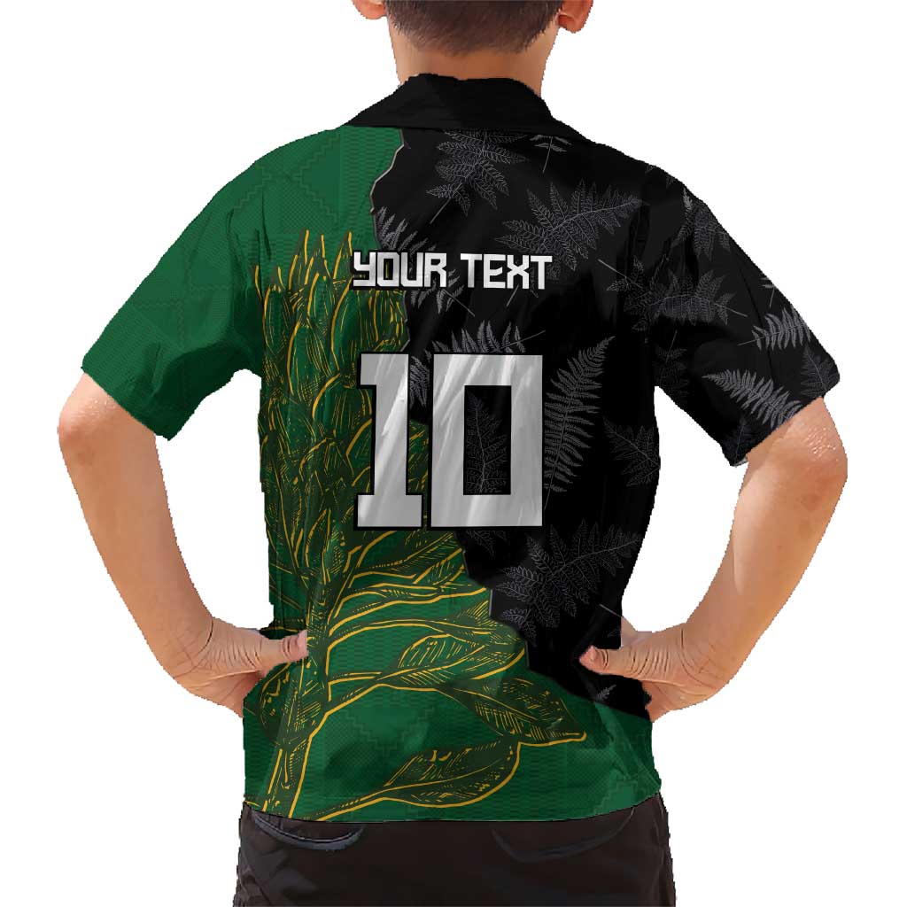 Custom Aotearoa South Africa Rugby Freedom Cup Kid Hawaiian Shirt Kiwi Warriors Haka with King Protea Symbol - Polynesian Pride