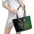 Aotearoa South Africa Rugby Freedom Cup Leather Tote Bag Kiwi Warriors Haka with King Protea Symbol - Polynesian Pride