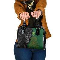 Aotearoa South Africa Rugby Freedom Cup Shoulder Handbag Kiwi Warriors Haka with King Protea Symbol - Polynesian Pride