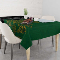 Aotearoa South Africa Rugby Freedom Cup Tablecloth Kiwi Warriors Haka with King Protea Symbol - Polynesian Pride