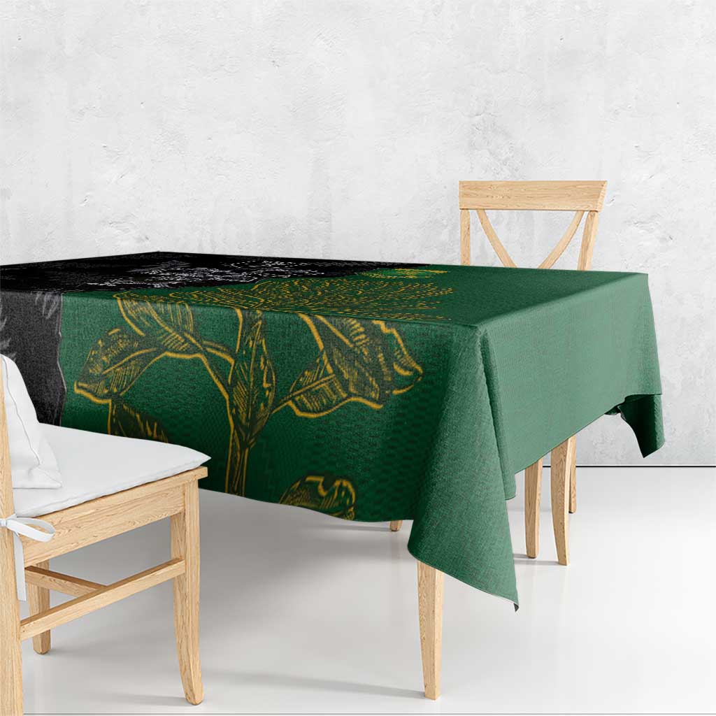 Aotearoa South Africa Rugby Freedom Cup Tablecloth Kiwi Warriors Haka with King Protea Symbol - Polynesian Pride
