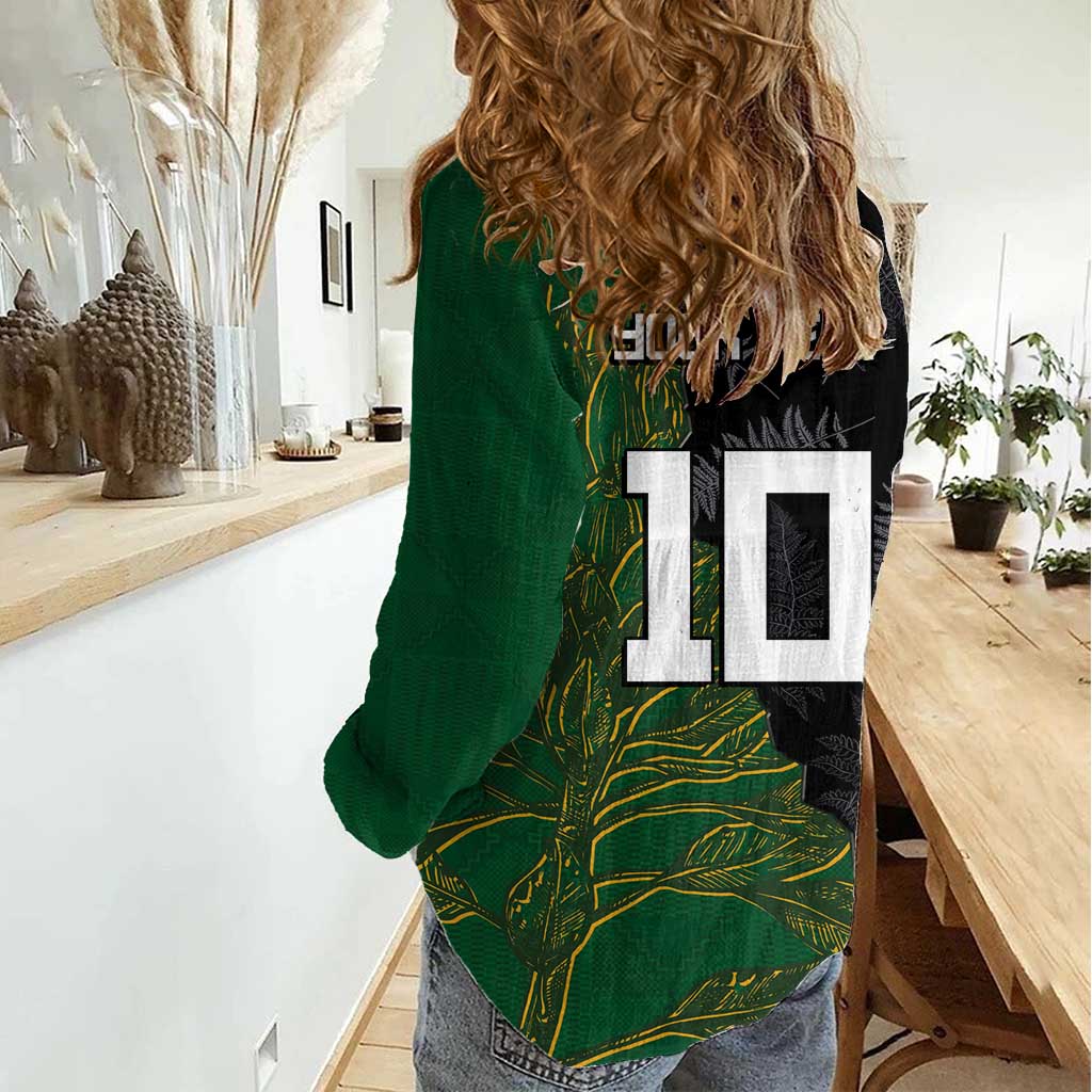 Custom Aotearoa South Africa Rugby Freedom Cup Women Casual Shirt Kiwi Warriors Haka with King Protea Symbol LT03 - Polynesian Pride