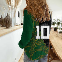 Custom Aotearoa South Africa Rugby Freedom Cup Women Casual Shirt Kiwi Warriors Haka with King Protea Symbol LT03 - Polynesian Pride