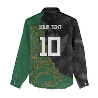 Custom Aotearoa South Africa Rugby Freedom Cup Women Casual Shirt Kiwi Warriors Haka with King Protea Symbol LT03 - Polynesian Pride