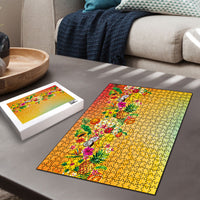 Hawaiian Tropical Fruits and Plants Puzzle Kakau Pattern Summer Vibe