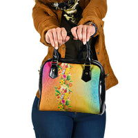 Hawaiian Tropical Fruits and Plants Shoulder Handbag Kakau Pattern Summer Vibe
