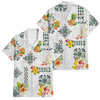 Hawaiian Quilts Family Matching Tank Maxi Dress and Hawaiian Shirt Tropical Fruits and Plants