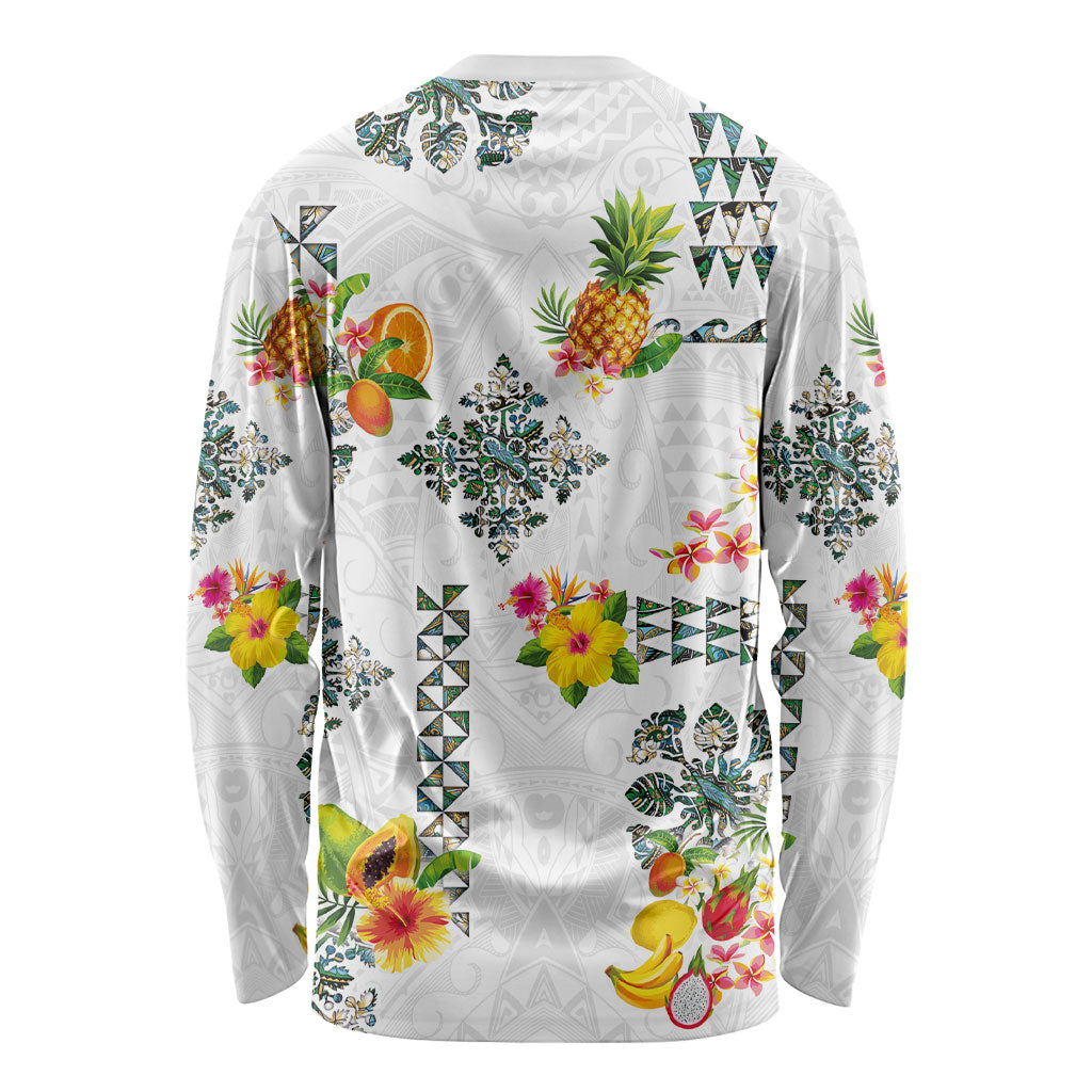 Hawaiian Quilts Long Sleeve Shirt Tropical Fruits and Plants