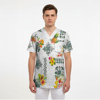 Hawaiian Quilts Scrub Top Tropical Fruits and Plants