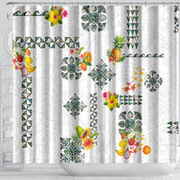 Hawaiian Quilts Shower Curtain Tropical Fruits and Plants