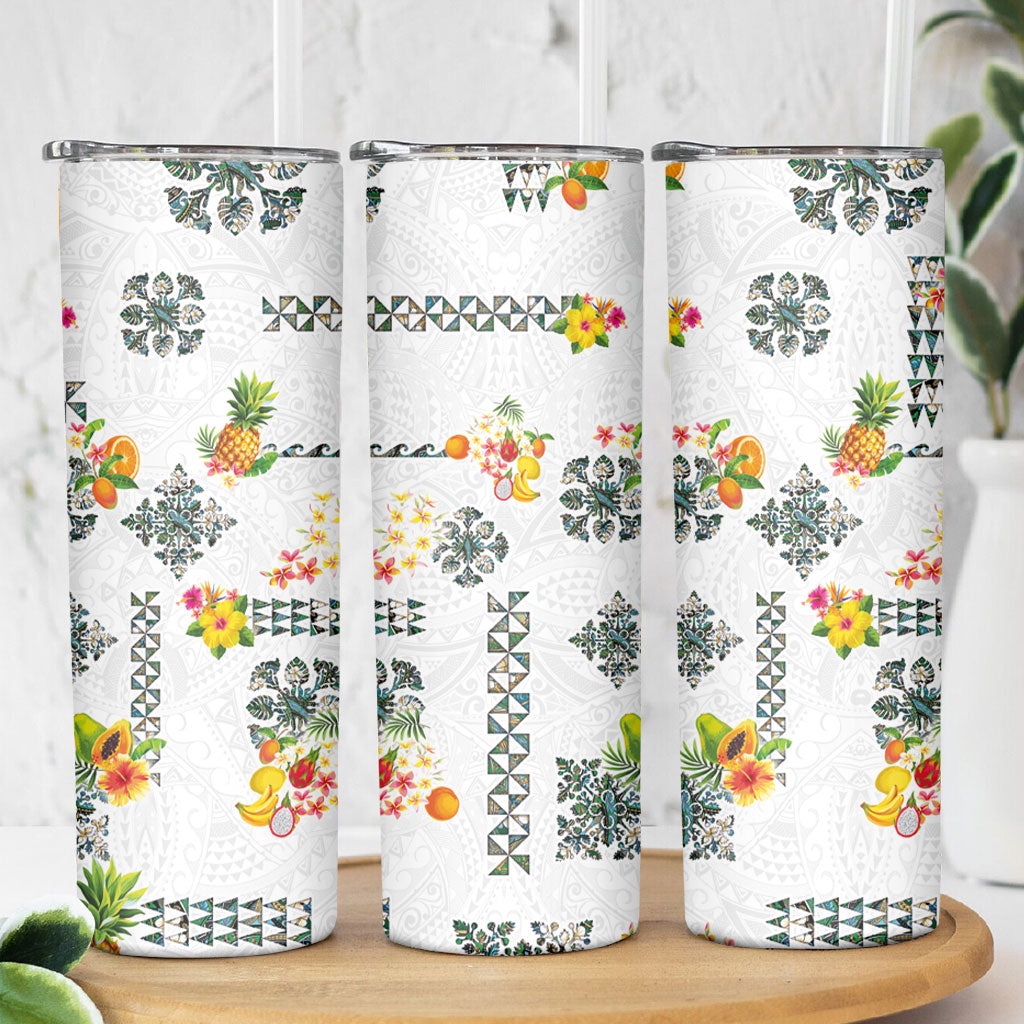 Hawaiian Quilts Skinny Tumbler Tropical Fruits and Plants