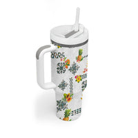 Hawaiian Quilts Tumbler With Handle Tropical Fruits and Plants