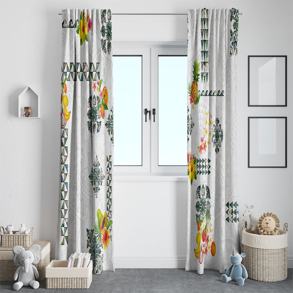 Hawaiian Quilts Window Curtain Tropical Fruits and Plants