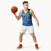 Tuvalu Heritage Basketball Jersey Map of the Islands and Polynesia Pattern