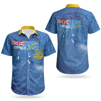 Tuvalu Heritage Couples Matching Summer Maxi Dress and Hawaiian Shirt Map of the Islands and Polynesia Pattern