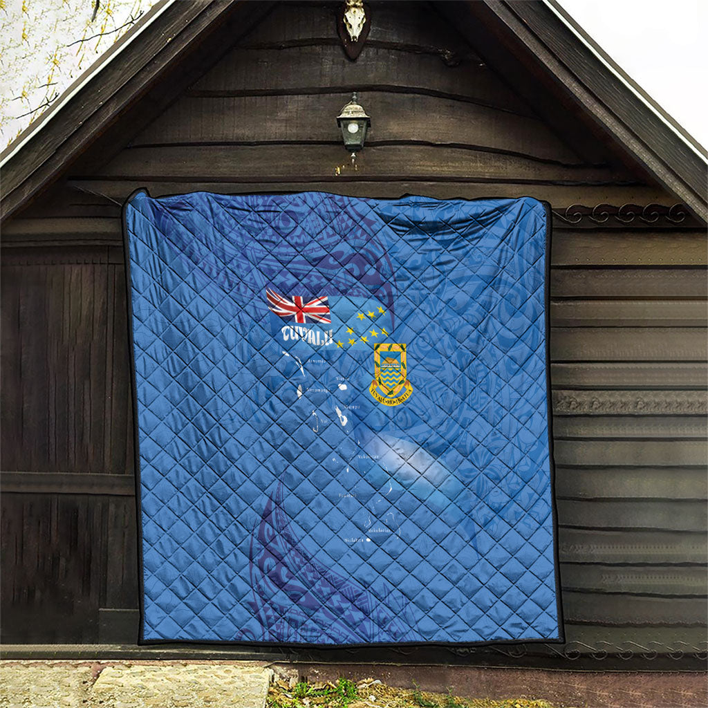 Tuvalu Heritage Quilt Map of the Islands and Polynesia Pattern