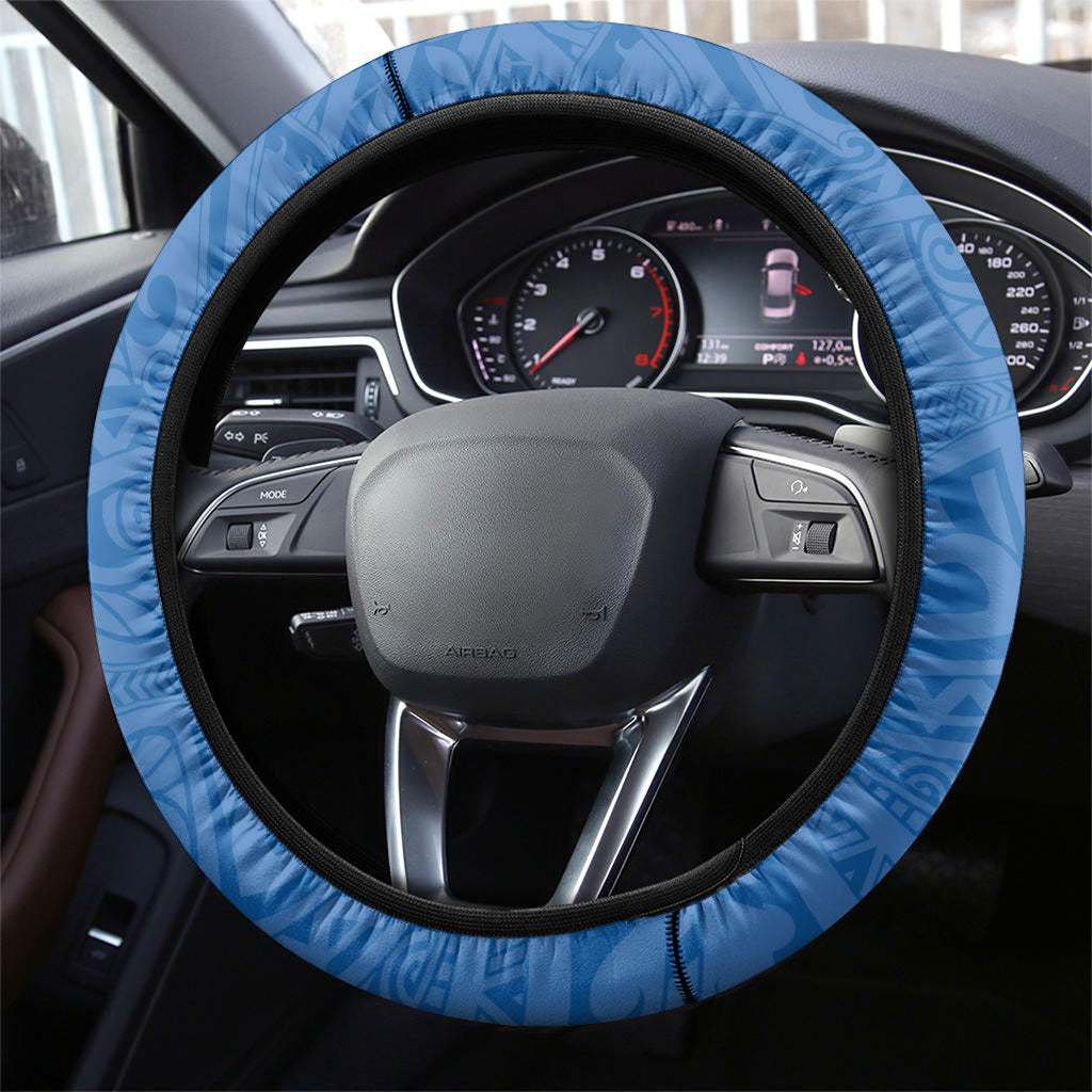 Tuvalu Heritage Steering Wheel Cover Map of the Islands and Polynesia Pattern