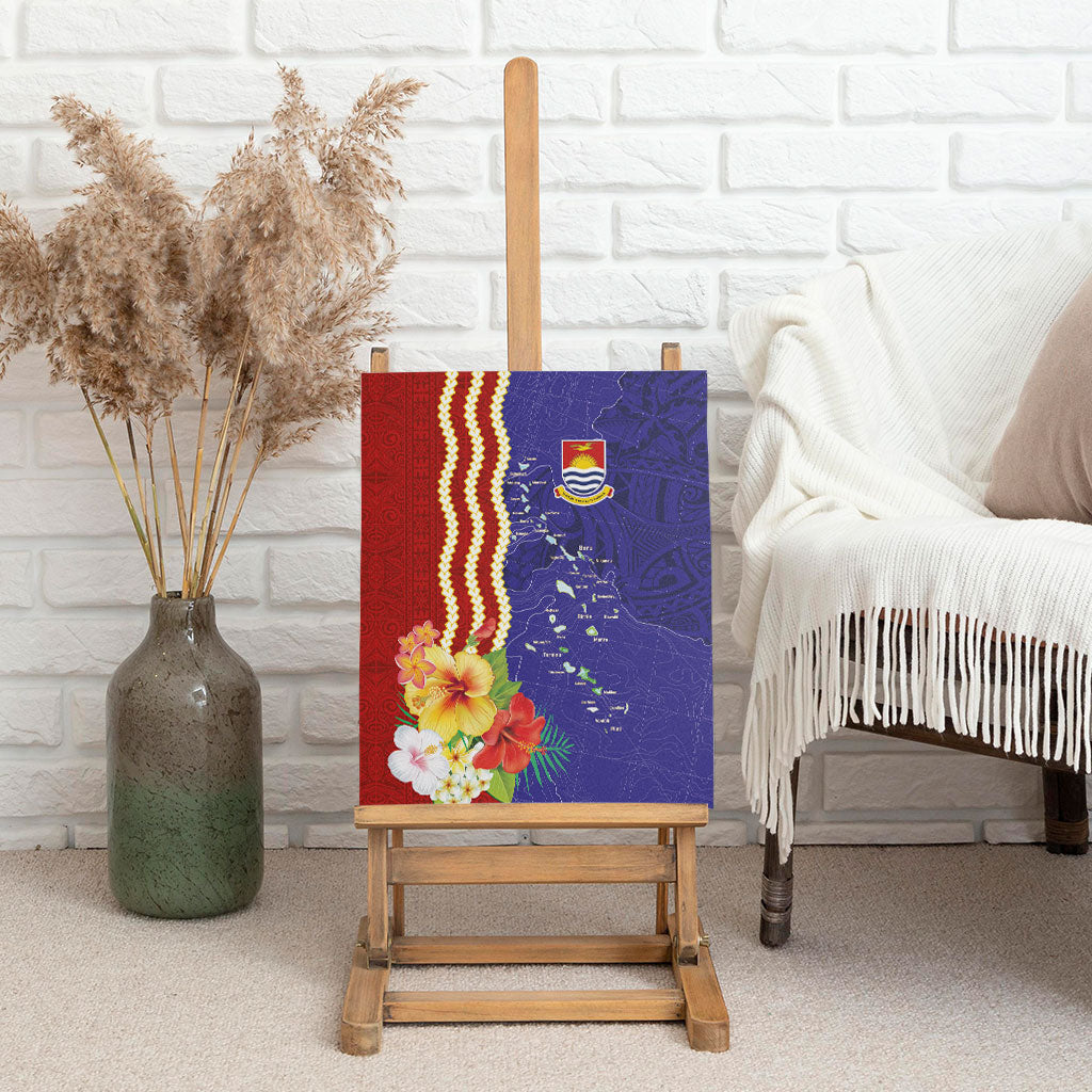 Kiribati Heritage Canvas Wall Art Map of the Islands and Polynesia Pattern