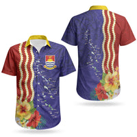 Kiribati Heritage Couples Matching Summer Maxi Dress and Hawaiian Shirt Map of the Islands and Polynesia Pattern