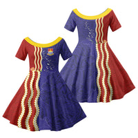 Kiribati Heritage Family Matching Tank Maxi Dress and Hawaiian Shirt Map of the Islands and Polynesia Pattern