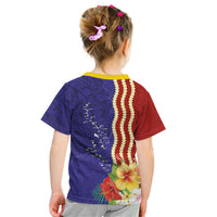 Kiribati Heritage Kid T Shirt Map of the Islands and Polynesia Pattern