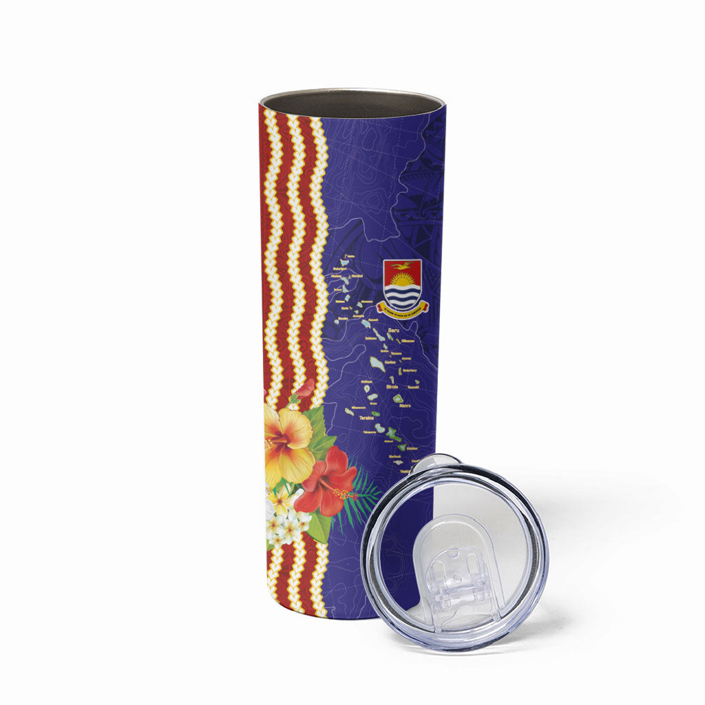 Kiribati Heritage Skinny Tumbler Map of the Islands and Polynesia Pattern
